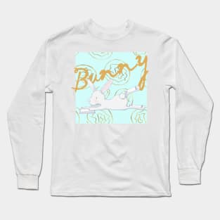 Little bunny on cute pattern Long Sleeve T-Shirt